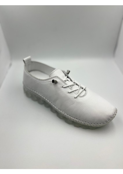 Kundura Jel Taban Deri Günlük Bayan Ayakkabı