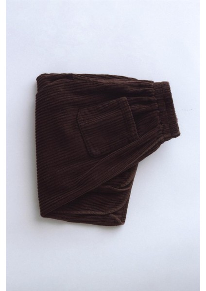 Unisex Kalın Düz Fitilli Pantolon