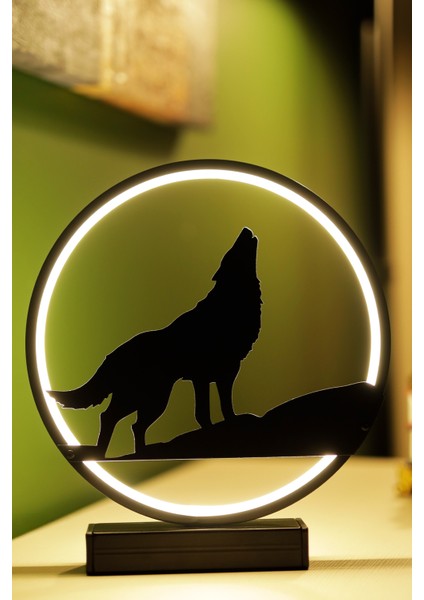 Bozkurt Metal LED Masa Lambası Yalnız Kurt Temalı Dekoratif Gece Lambası | LED Özgürlük Simgesi fiyatları