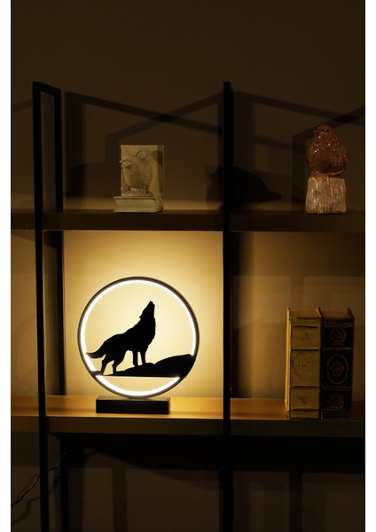 Bozkurt Metal LED Masa Lambası Yalnız Kurt Temalı Dekoratif Gece Lambası | LED Özgürlük Simgesi modelleri