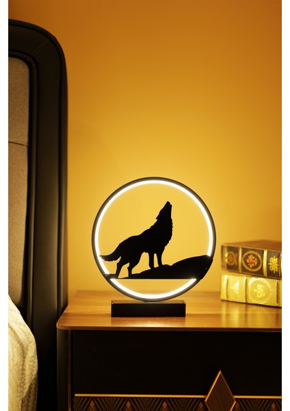 Bozkurt Metal LED Masa Lambası Yalnız Kurt Temalı Dekoratif Gece Lambası | LED Özgürlük Simgesi indirimleri