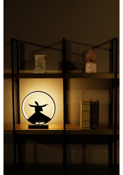 Semazen Figürlü Metal LED Masa Lambası Tasavvuf Temalı Dekoratif Aydınlatma | Sufi Işıklı Lamba fırsatları