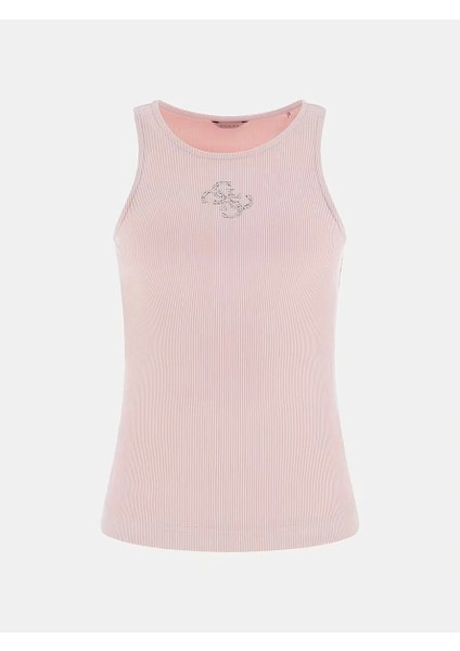Kadın Pembe Guendalina Yuvarlak Yaka Atlet