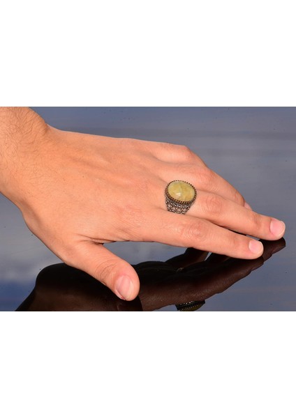 Gerçek Doğal Sarı Safir Taşlı Yüzük, Safir Yüzük, Sterling Gümüş Yüzük indirimleri