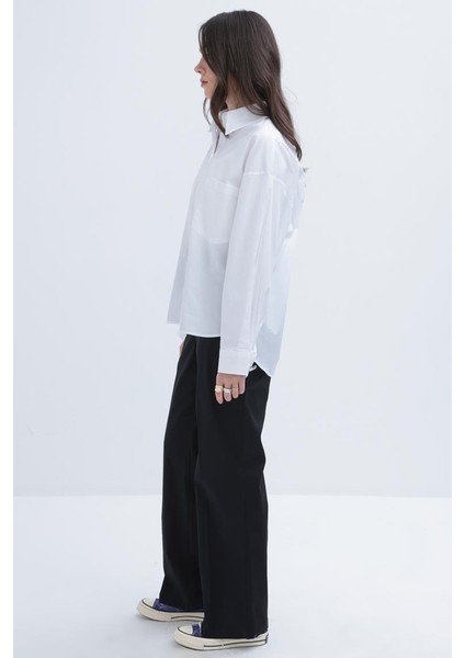 Cepli Poplin Kadın Gömlek X51309A0 modelleri