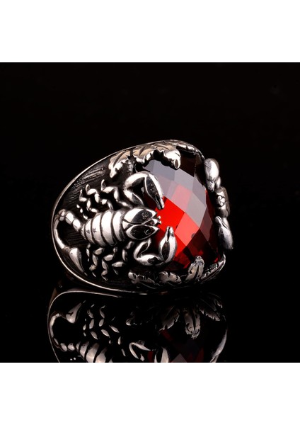 El Yapımı Yüzük, 925 Ayar Gümüş Yüzük, Yapay Garnet Taşlı Yüzük fırsatları