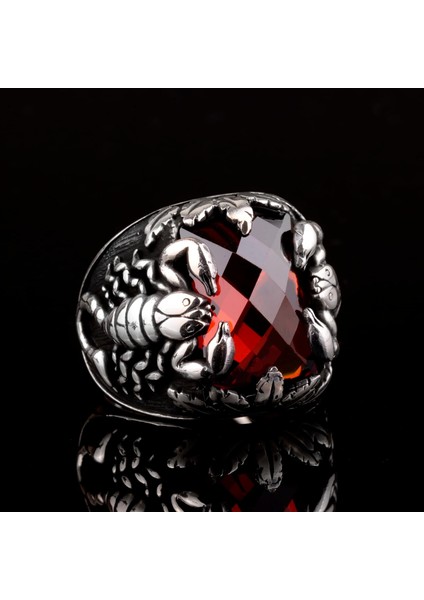 El Yapımı Yüzük, 925 Ayar Gümüş Yüzük, Yapay Garnet Taşlı Yüzük indirimleri