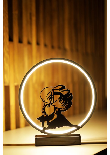 Fatih Sultan Mehmet Silüetli Metal LED Masa Lambası Tarihi Figürlü Dekoratif Gece Lambası fiyatları