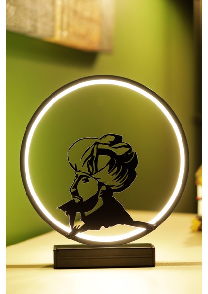 Fatih Sultan Mehmet Silüetli Metal LED Masa Lambası Tarihi Figürlü Dekoratif Gece Lambası modelleri