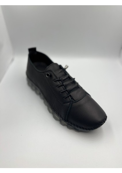 Kundura Jel Taban Deri Günlük Bayan Ayakkabı