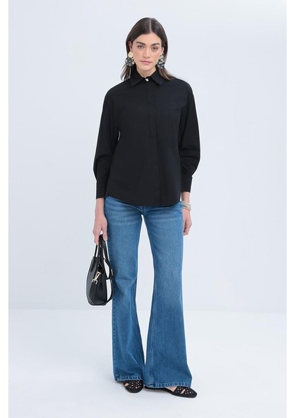 Kolu Büzgülü Poplin Gömlek X51310A0 fiyatları