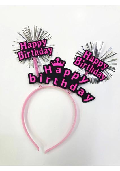 Happy Birthday Neon Renk Doğum Günü Tacı 12 Adet