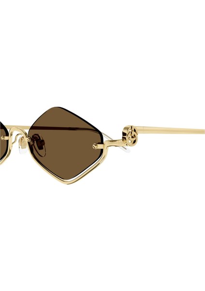 1604S 002 Geometrik Altın Güneş Gözlüğü modelleri