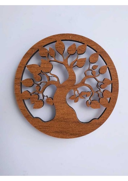 7 cm Ahşap Hayat Ağacı Magnet