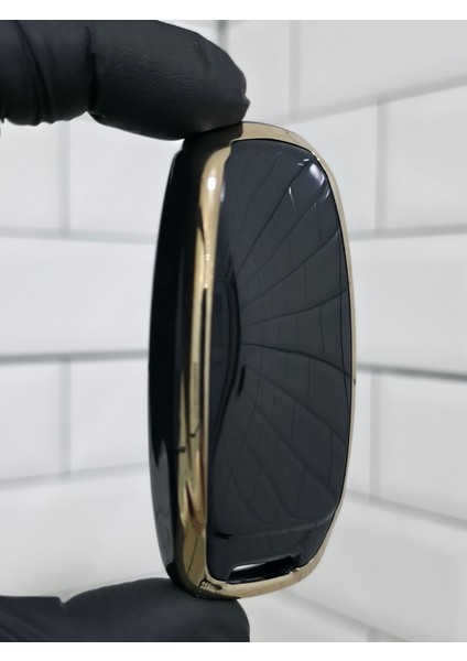 Audi A3 2021-2022 A6L A7 A8 Q8 E Tron C8 D5 Anahtar Kılıfı Siyah Gold