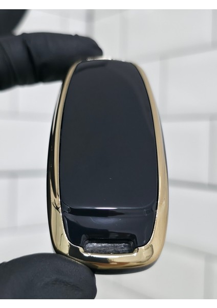 Audi A3 2021-2022 A6L A7 A8 Q8 E Tron C8 D5 Anahtar Kılıfı Siyah Gold