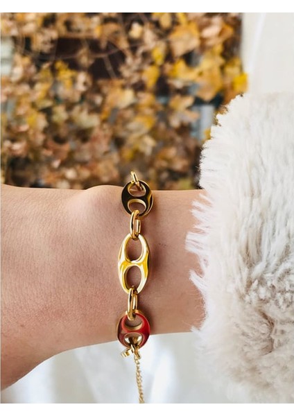 Kararmaz Altın Kaplama 316L Gold Renk Çelik Halka Bileklik fiyatları