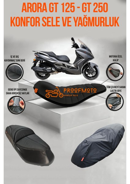 Arora Gt 125 - Gt 250 Konfor Sele ve Yağmurluk Kılıf