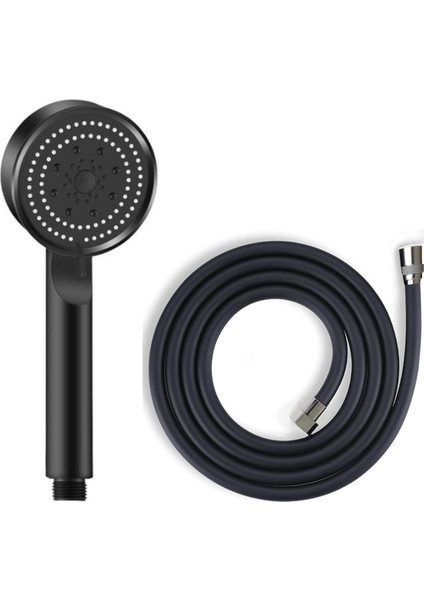 Glee Turbo 5 Fonksiyonlu Duş Seti - Yüksek Basınçlı Duş Başlığı ve Kopmaz Pvc Hortum (150CM) - 2 Renk Seçeneği (Siyah)