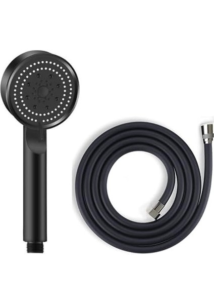 Glee Turbo 5 Fonksiyonlu Duş Seti - Yüksek Basınçlı Duş Başlığı ve Kopmaz Pvc Hortum (150CM) - 2 Renk Seçeneği (Siyah)