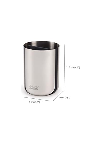 Joseph Easystore - Lüks Paslanmaz Çelik Diş Fırçası Tutucu Caddy Banyo Depolama, Standart Çelik