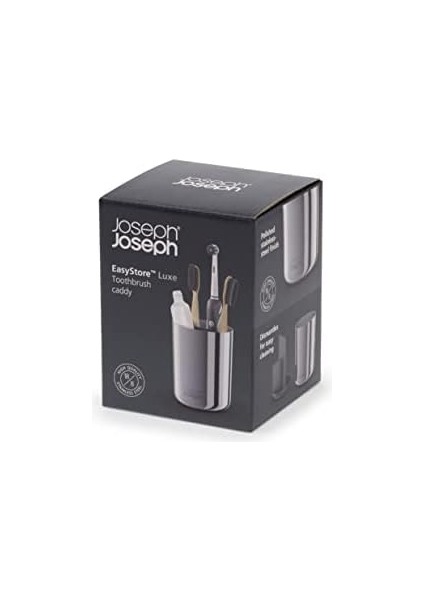 Joseph Easystore - Lüks Paslanmaz Çelik Diş Fırçası Tutucu Caddy Banyo Depolama, Standart Çelik