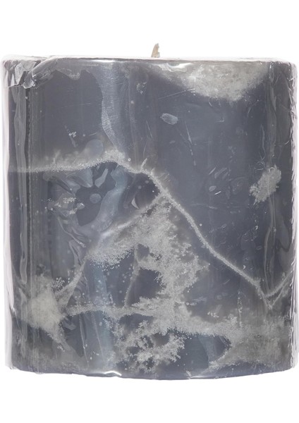 Marblo Sütun Mum, Gri, 10 x 10 cm
