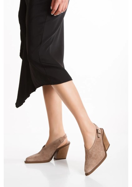 Kadın Hakiki Deri Western Sandalet 6308 Siyah Süet