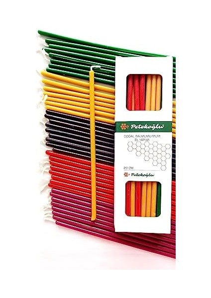 (40 Adet 5 Renk) Balmumu Mum Dilek Mumu Doğal Petek Ince Uzun Parti Rituel Doğum Günü Mumu Beeswax Candle (5 Renk Birlikte)