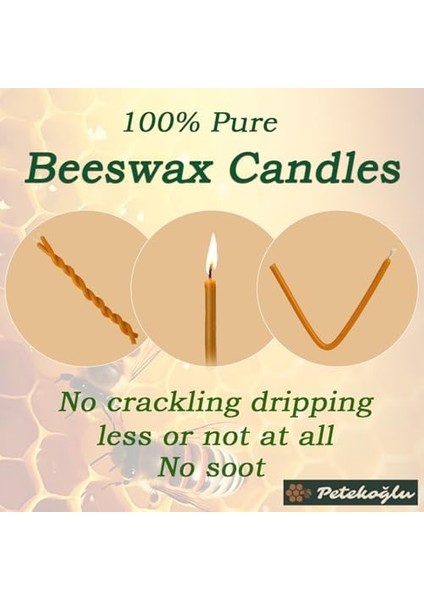(40 Adet 5 Renk) Balmumu Mum Dilek Mumu Doğal Petek Ince Uzun Parti Rituel Doğum Günü Mumu Beeswax Candle (5 Renk Birlikte)