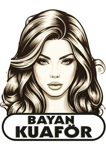 Kişiye Özel Bayan Kuaför Logolu Sticker