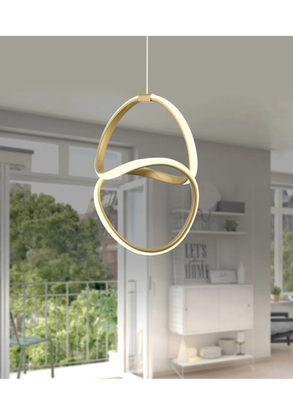 Damla LED Avize - 3 Renk - Gold Kasa
