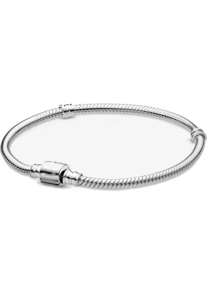 Moments Silindir Klipsli 925 Ayar Gümüş Unisex Popüler Bileklik