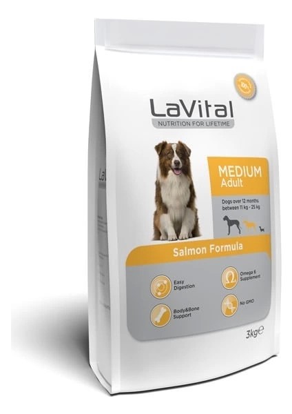 Lavital Orta Irk Somonlu Yetişkin Köpek Maması 3 kg modelleri