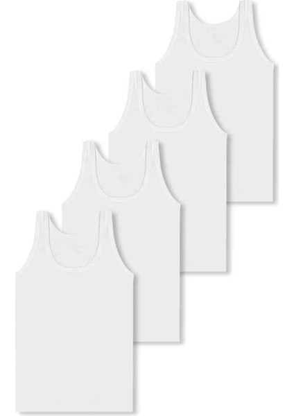 %95 Pamuklu Erkek Çocuk Likralı Penye Atlet Fanila Iç Çamaşır 4lü Set