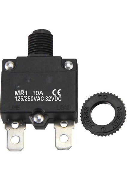 Akım Devre Kesici Aşırı Yük Koruyucu Basmalı Reset Anahtarlı (10 A 220V )