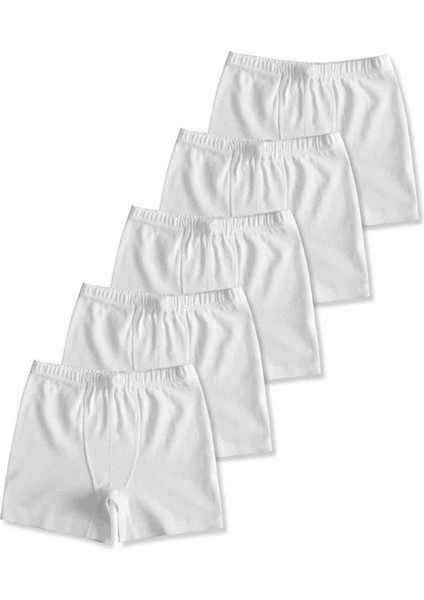 %95 Pamuklu Erkek Çocuk Likralı Penye Boxer Külot Iç Çamaşır 5li Set