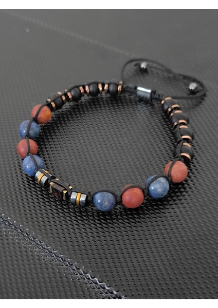 Lapis Lazuli-Picasso Jasper-Damla Kehribar Bileklik Takı Aksesuar