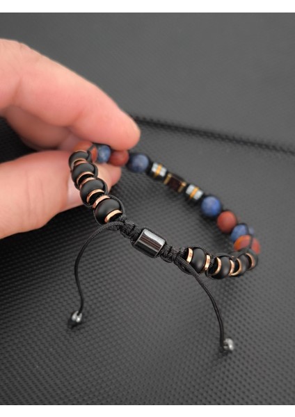 Lapis Lazuli-Picasso Jasper-Damla Kehribar Bileklik Takı Aksesuar