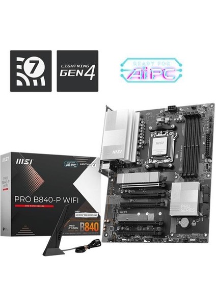 Msı Pro B840-P Wıfı Ddr5 8000MT/S 1xhdmı 2xm.2 Atx Am5 (Amd Am5 9000/ 8000/ 7000 Seri Işlemci Uyumlu)