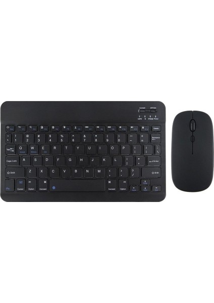 Piranha Android 10 Go Edition Tablet Uyumlu Mini Şarjlı Bluetooth Klavye ve Mouse Seti | Siyah |