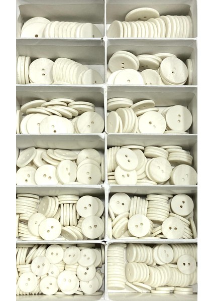 Ahşap Görünümlü Plastik Düğme / 6 Lı Set BEYAZ/02742 / modelleri