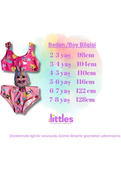 Kız Çocuk Lol Bebek Figürlü Pembe Renk Lastikli Mayokini Çocuk Mayo fiyatları