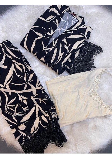 Kadın Ip Askılı V Yaka Örme Dantel Detaylı Pijama Takım fiyatları
