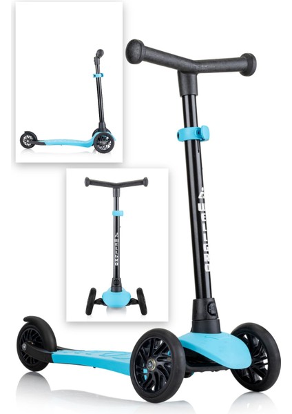 Turbo 3 Tekerli Yükseklik Ayarlı Scooter, Mavi
