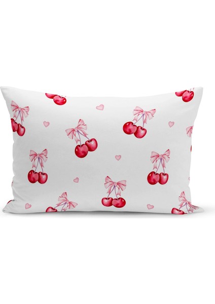 Fiyonklu Kiraz Serisi Çift Tarafı Dijital Baskılı 3'lü Kırlent Kılıfı Seti (Cherry With Bow) fırsatları