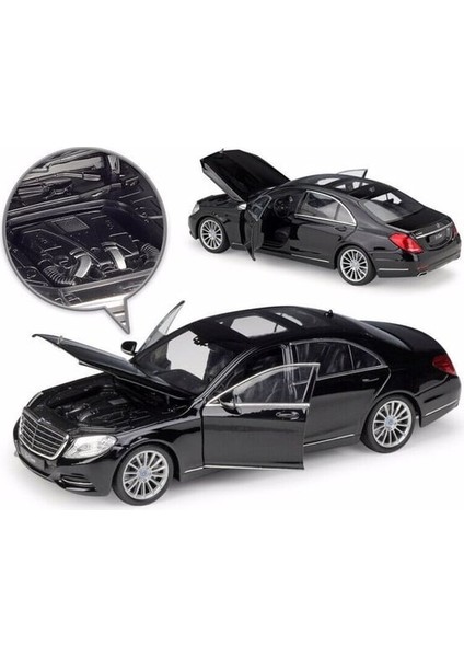 1/24 Ölçek Mercedes-Benz S Class Model Araba Siyah