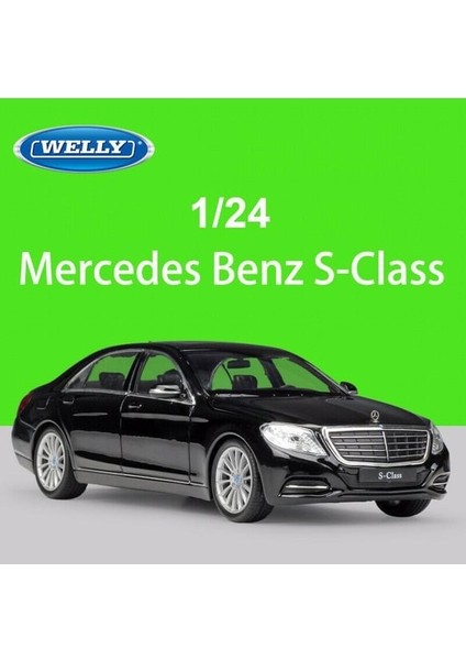 1/24 Ölçek Mercedes-Benz S Class Model Araba Siyah modelleri