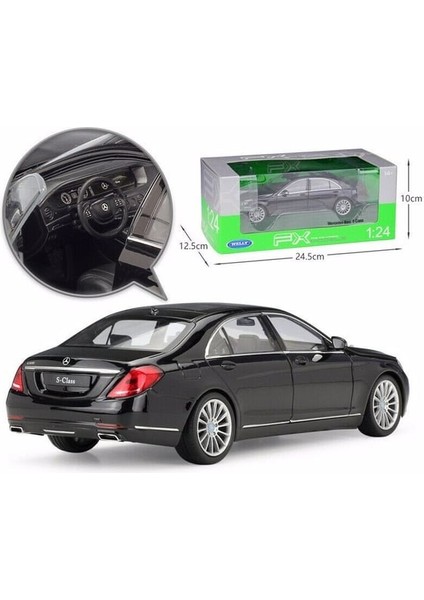 1/24 Ölçek Mercedes-Benz S Class Model Araba Siyah fırsatları