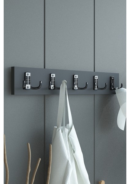 Portmanto Duvar Askılığı Elbise Askılığı Antrasit ASKI-001-4 - 50 cm